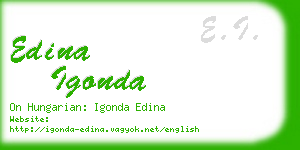 edina igonda business card